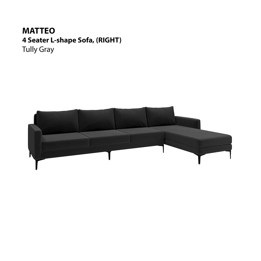 Matteo L-shape 4 Seat with Chaise (Right Facing) Sofa - Image 16