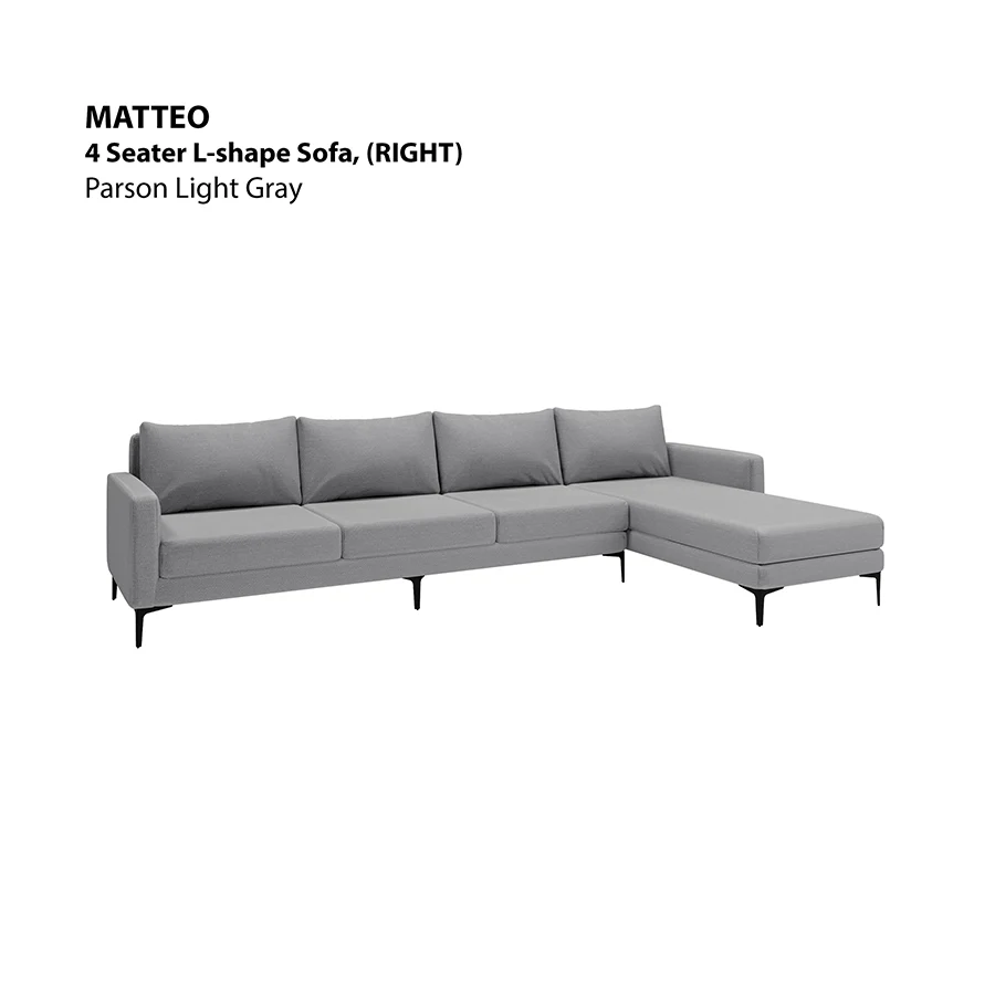 Matteo L-shape 4 Seat with Chaise (Right Facing) Sofa - Image 3