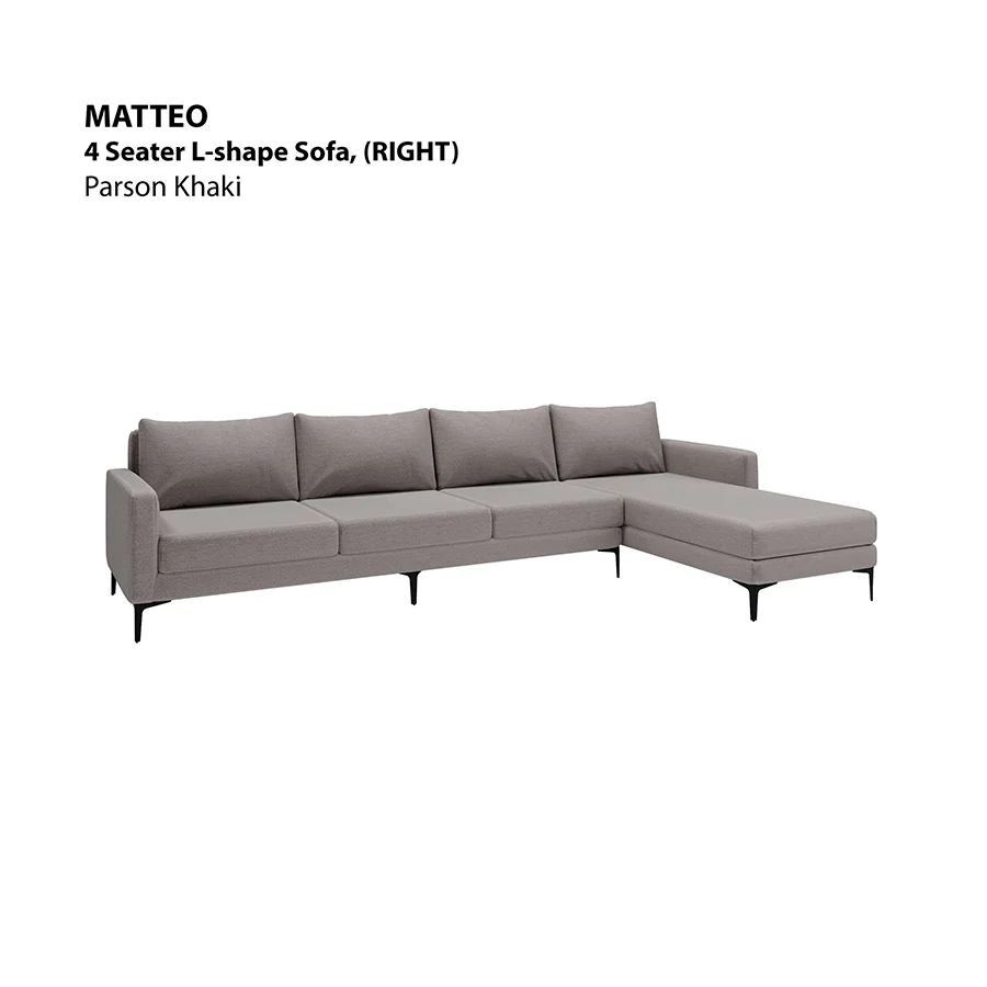 Matteo L-shape 4 Seat with Chaise (Right Facing) Sofa - Image 4