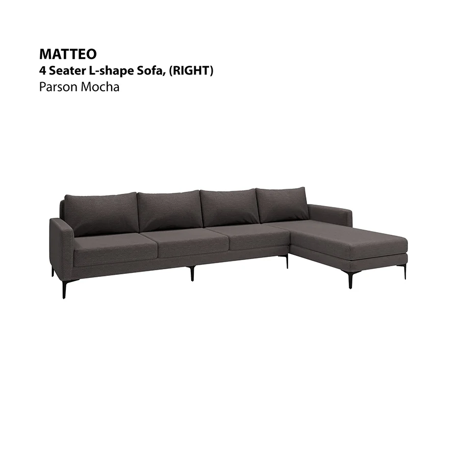 Matteo L-shape 4 Seat with Chaise (Right Facing) Sofa - Image 5