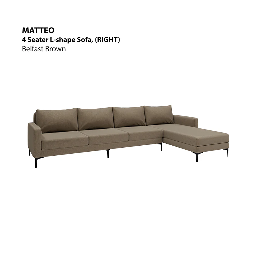 Matteo L-shape 4 Seat with Chaise (Right Facing) Sofa - Image 9