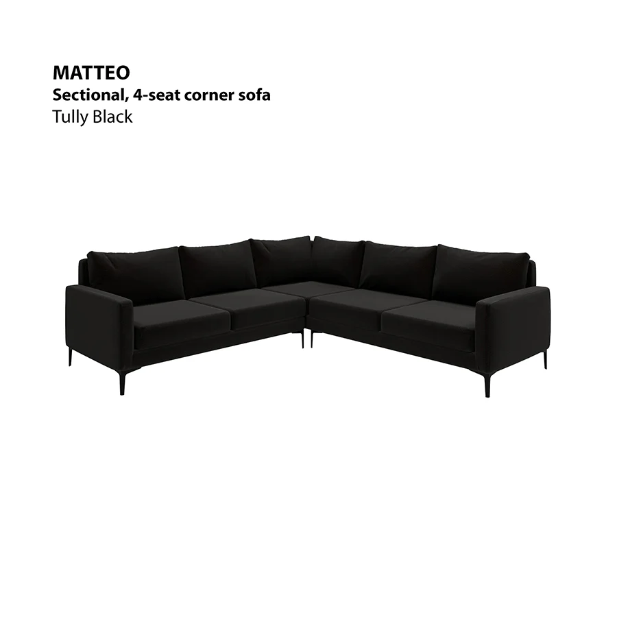 Matteo Sectional 4 Seat Corner Sofa - Image 17