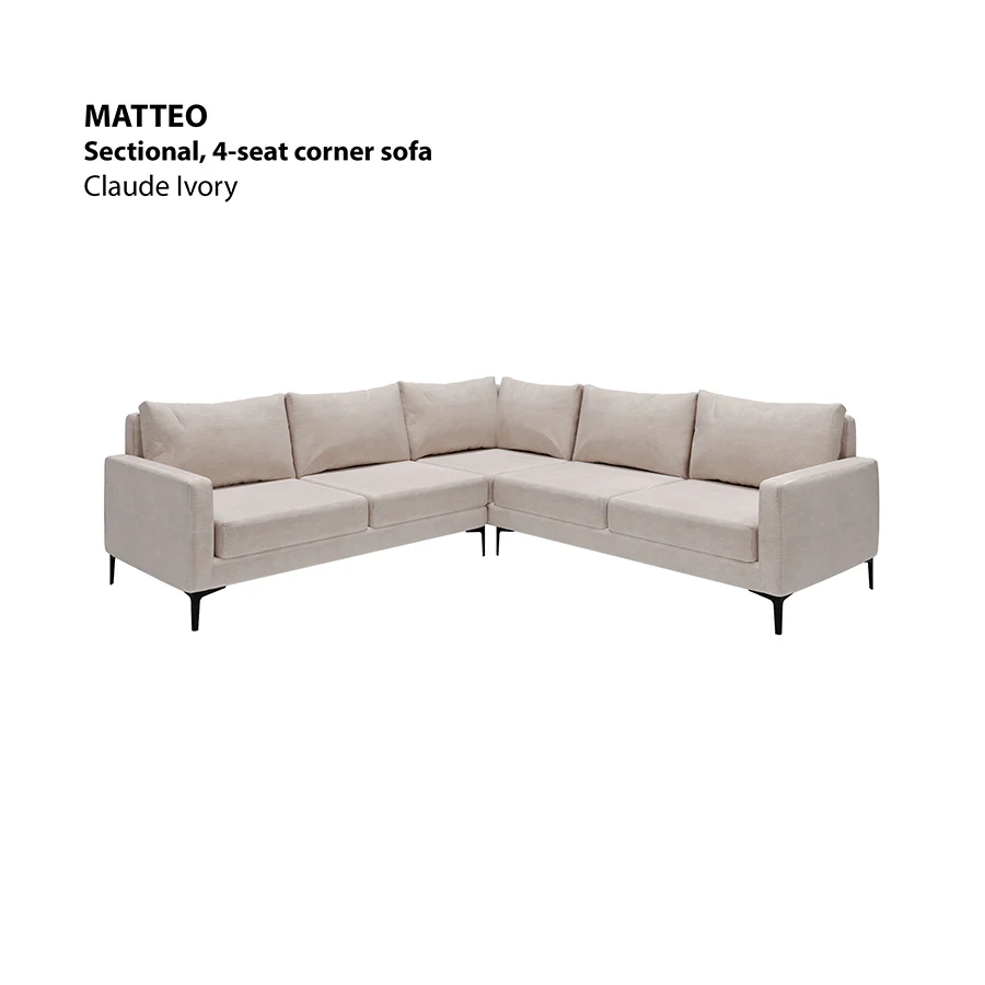 Matteo Sectional 4 Seat Corner Sofa - Image 18