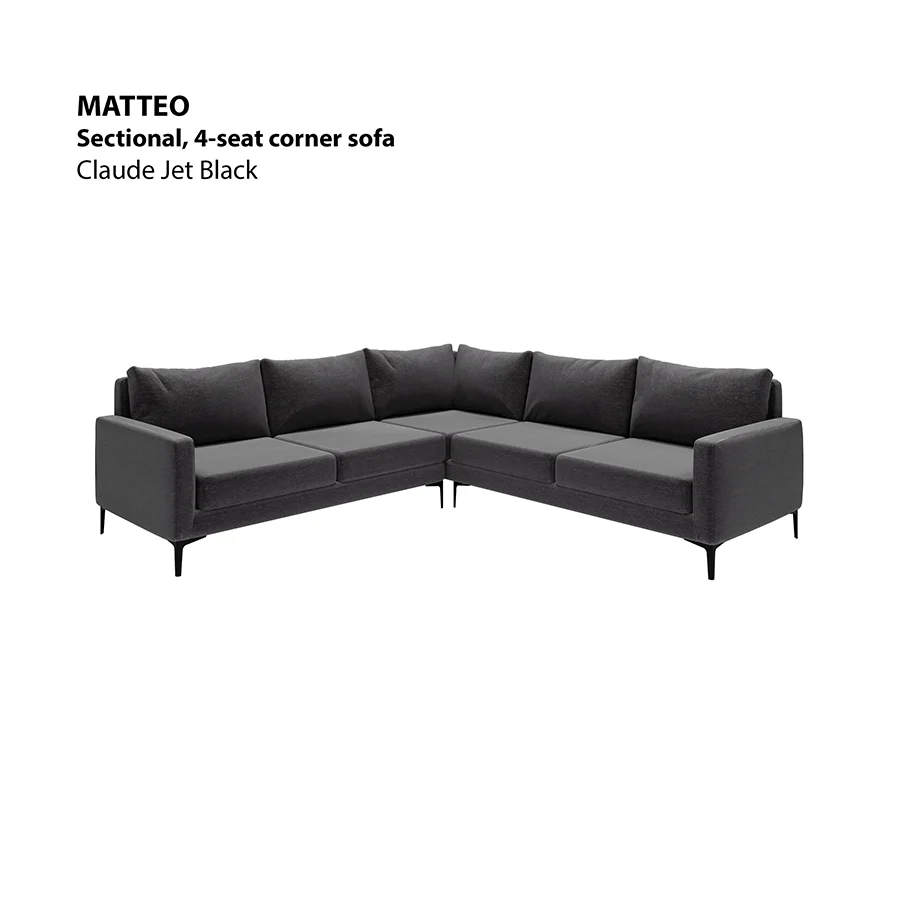 Matteo Sectional 4 Seat Corner Sofa - Image 20