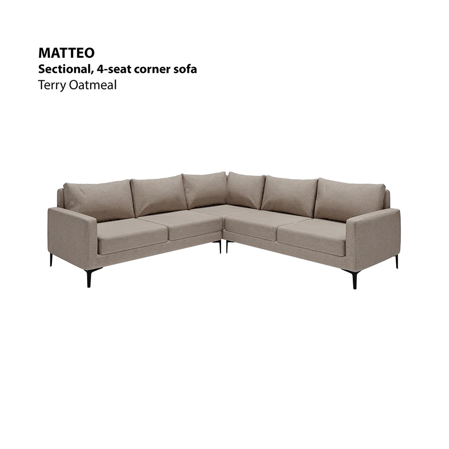 Matteo Sectional 4 Seat Corner Sofa - Image 21