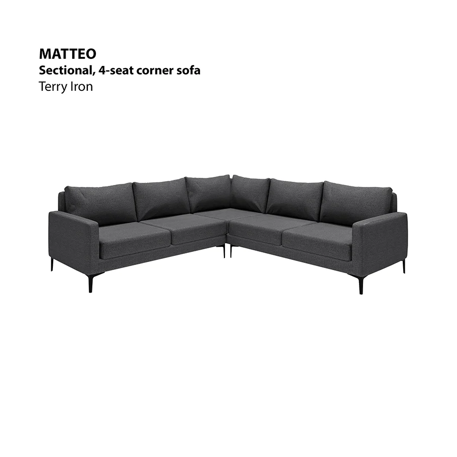 Matteo Sectional 4 Seat Corner Sofa - Image 22