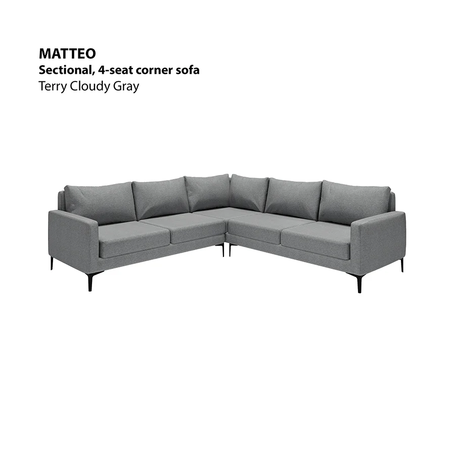 Matteo Sectional 4 Seat Corner Sofa - Image 3