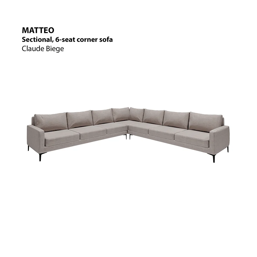 Matteo Sectional 6 Seat Corner Sofa - Image 18