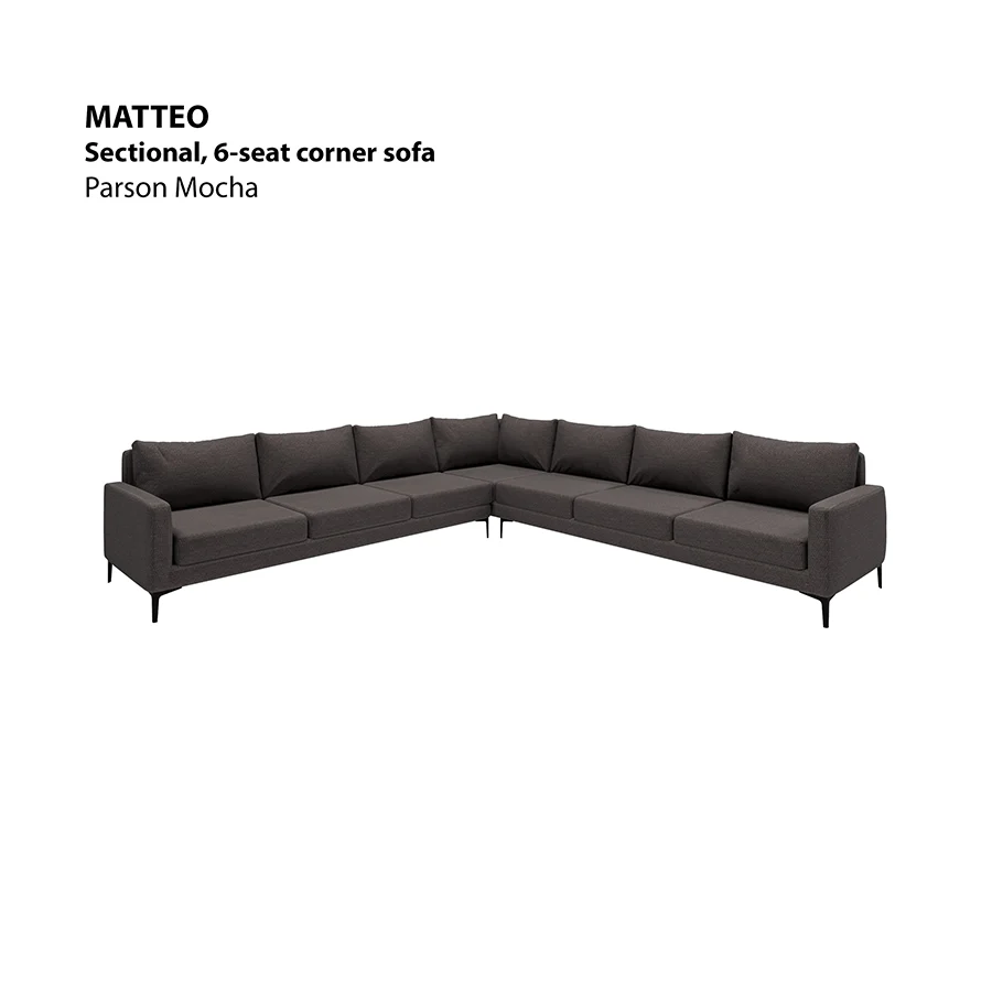 Matteo Sectional 6 Seat Corner Sofa - Image 4