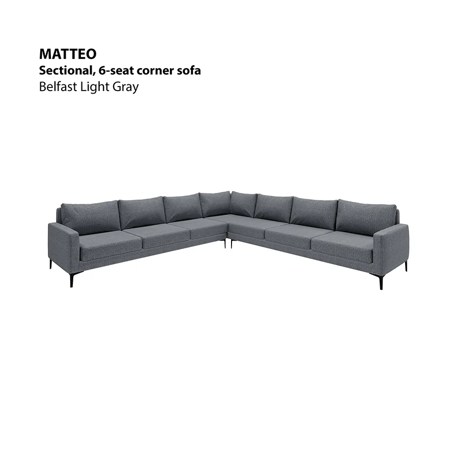 Matteo Sectional 6 Seat Corner Sofa - Image 6