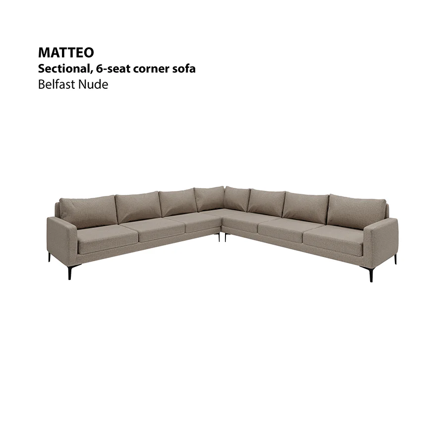 Matteo Sectional 6 Seat Corner Sofa - Image 7