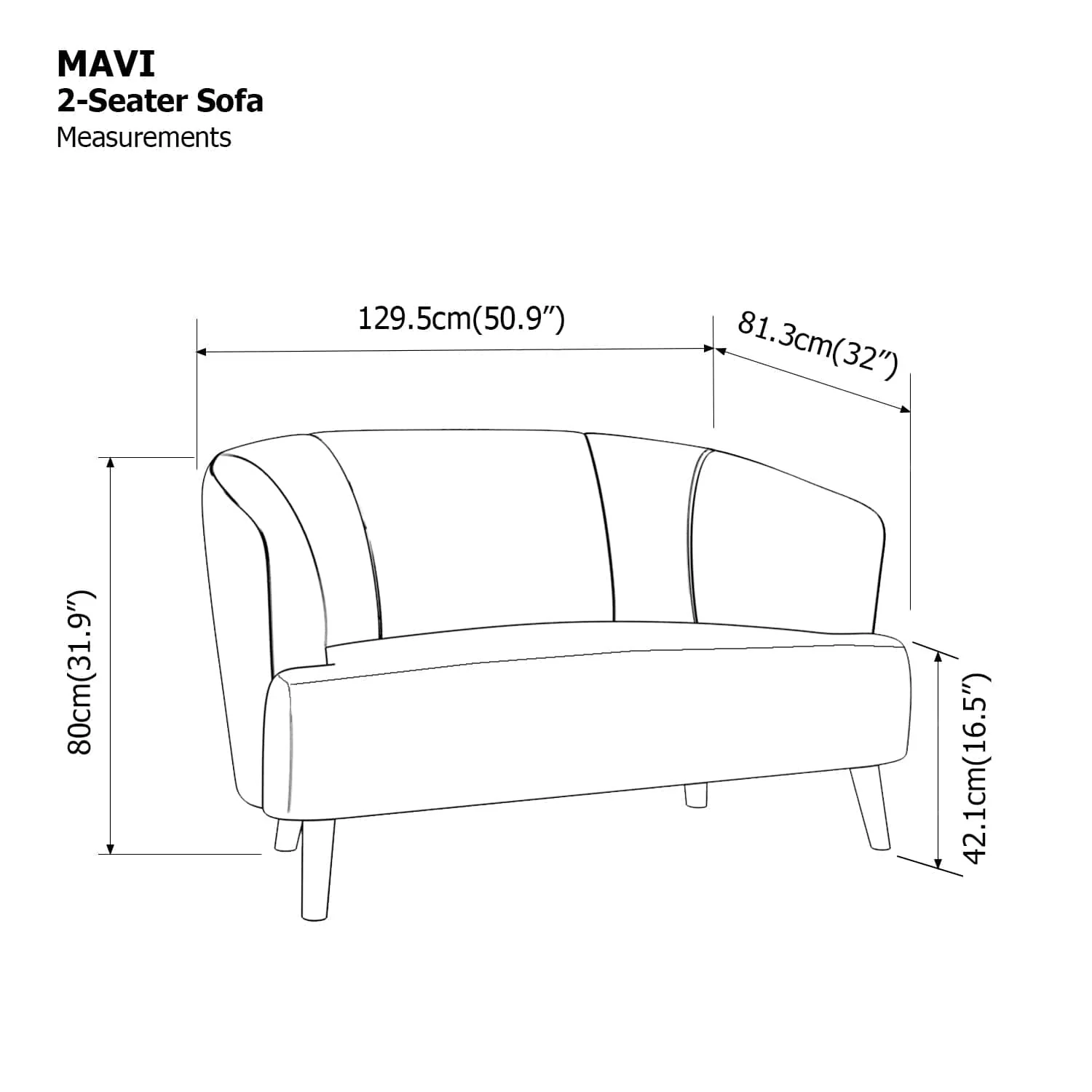 Mavi 2 Seater Sofa - Image 24