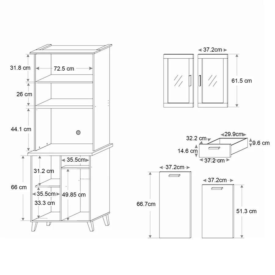 Merrick 2 Door Kitchen Cabinet - Image 26