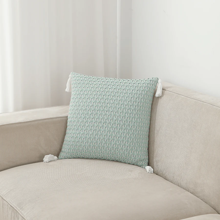 Milica Boho Ice Blue Throw Pillowcase - Image 2