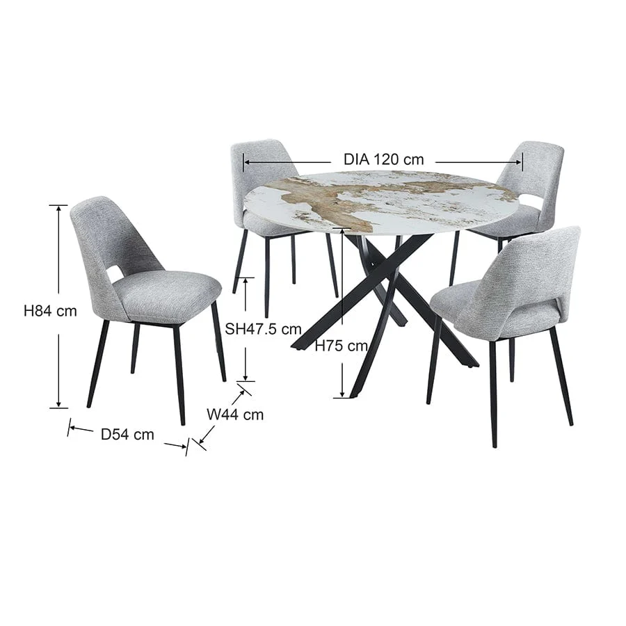 Milly 4 Seater Dining Set - Image 17