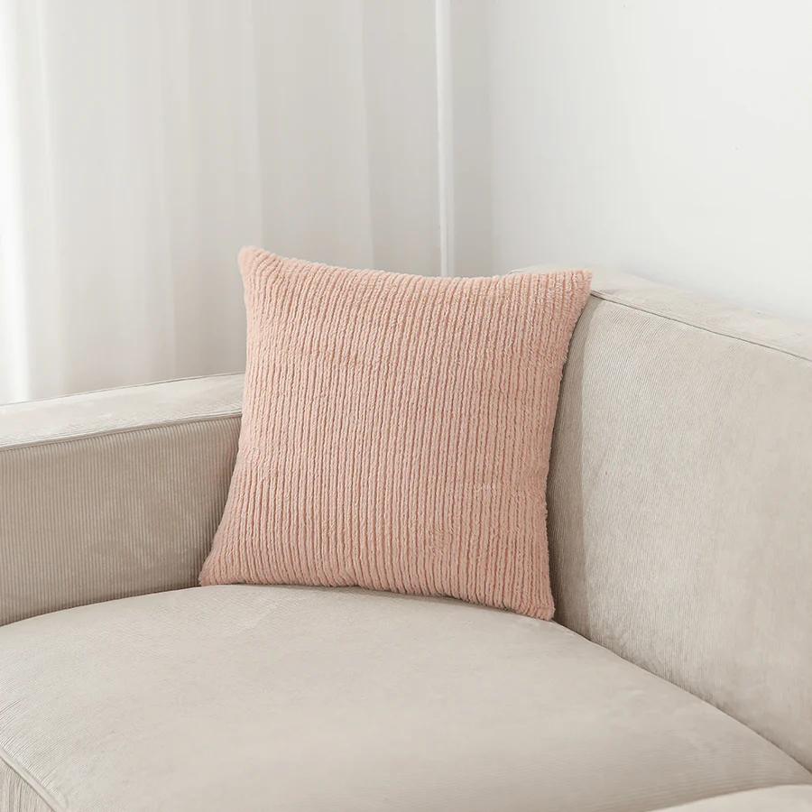 Minona Pink Faux Fur Throw Pillowcase - Image 2