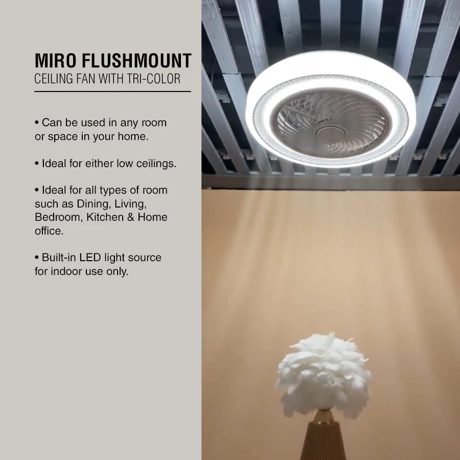 Miro Flushmount Ceiling Fan w/ Tricolor - Image 5