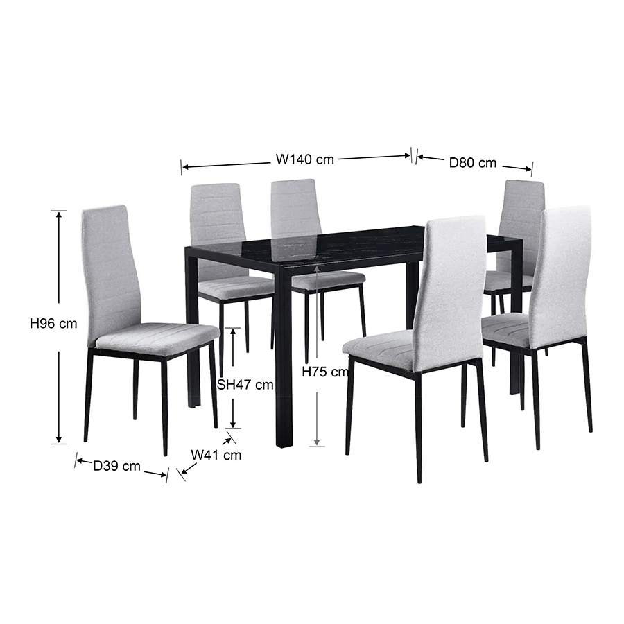 Nadine 6 Seater Dining Set - Image 13