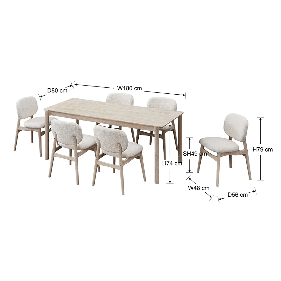 Nick 6 Seater Dining Set - Image 14