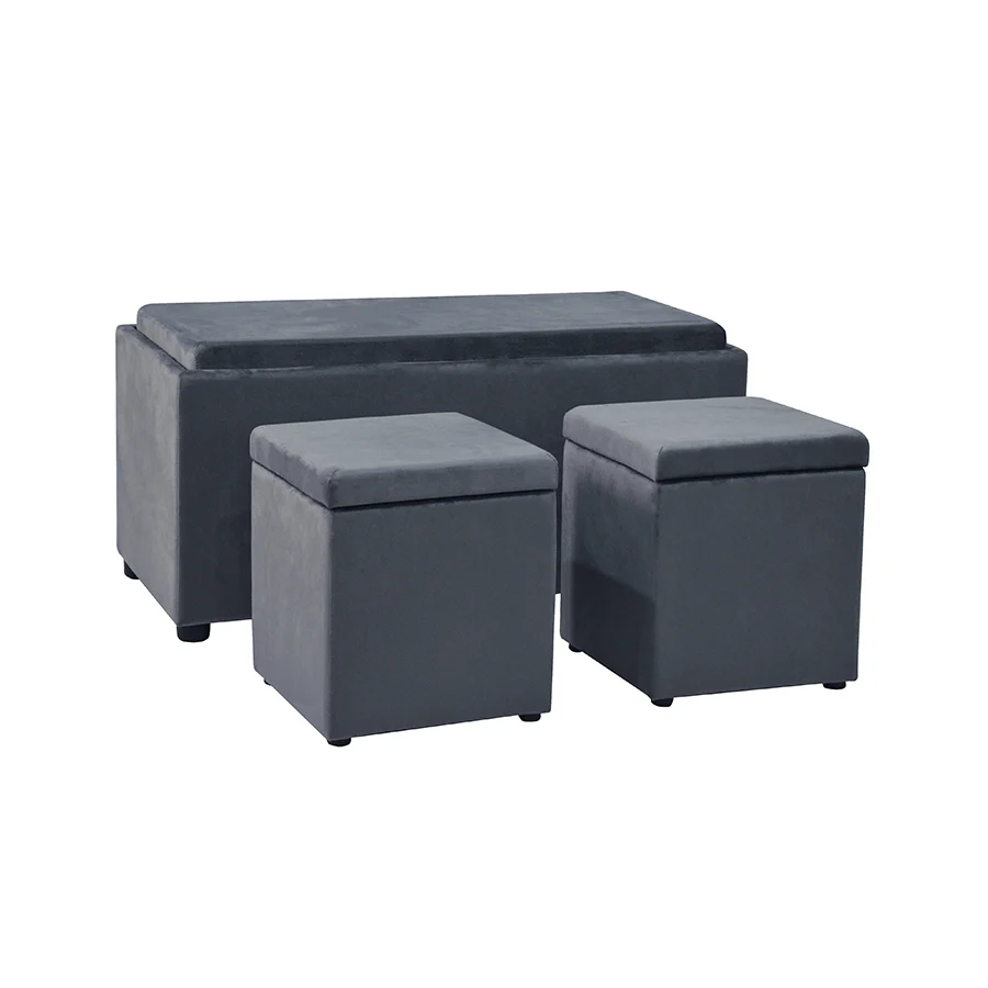 Nico Set of 3 Storage Bench with Ottoman - Image 16