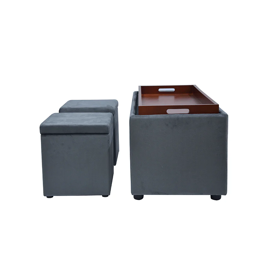 Nico Set of 3 Storage Bench with Ottoman - Image 20