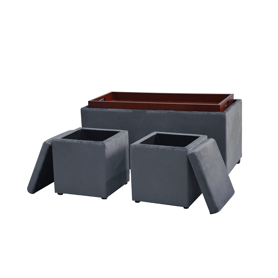 Nico Set of 3 Storage Bench with Ottoman - Image 21