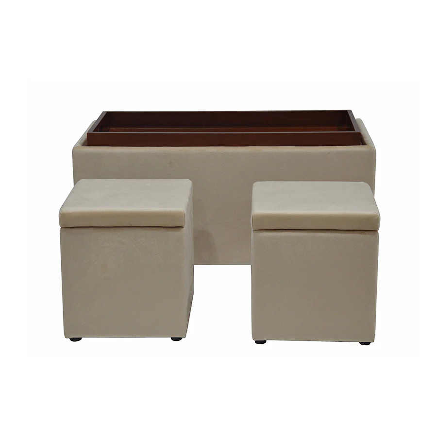 Nico Set of 3 Storage Bench with Ottoman - Image 5