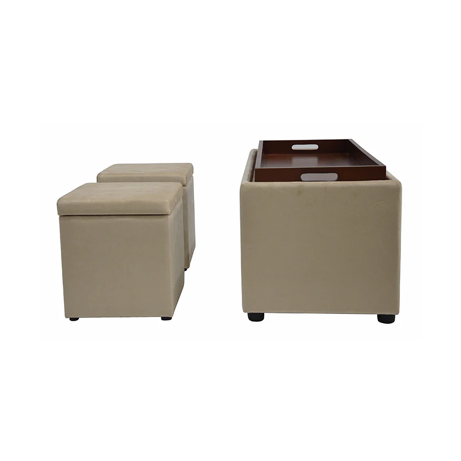 Nico Set of 3 Storage Bench with Ottoman - Image 7