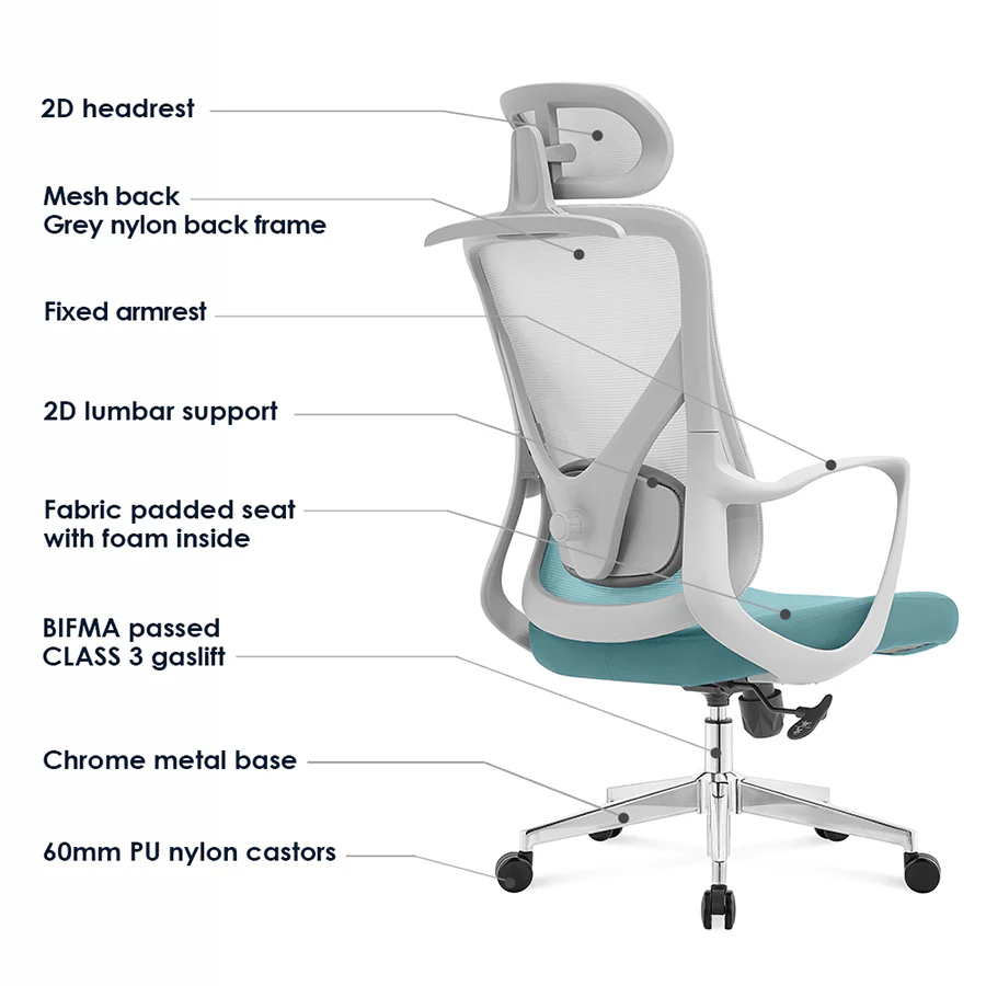 Paris High Back Wide Seat Office Chair - Image 10