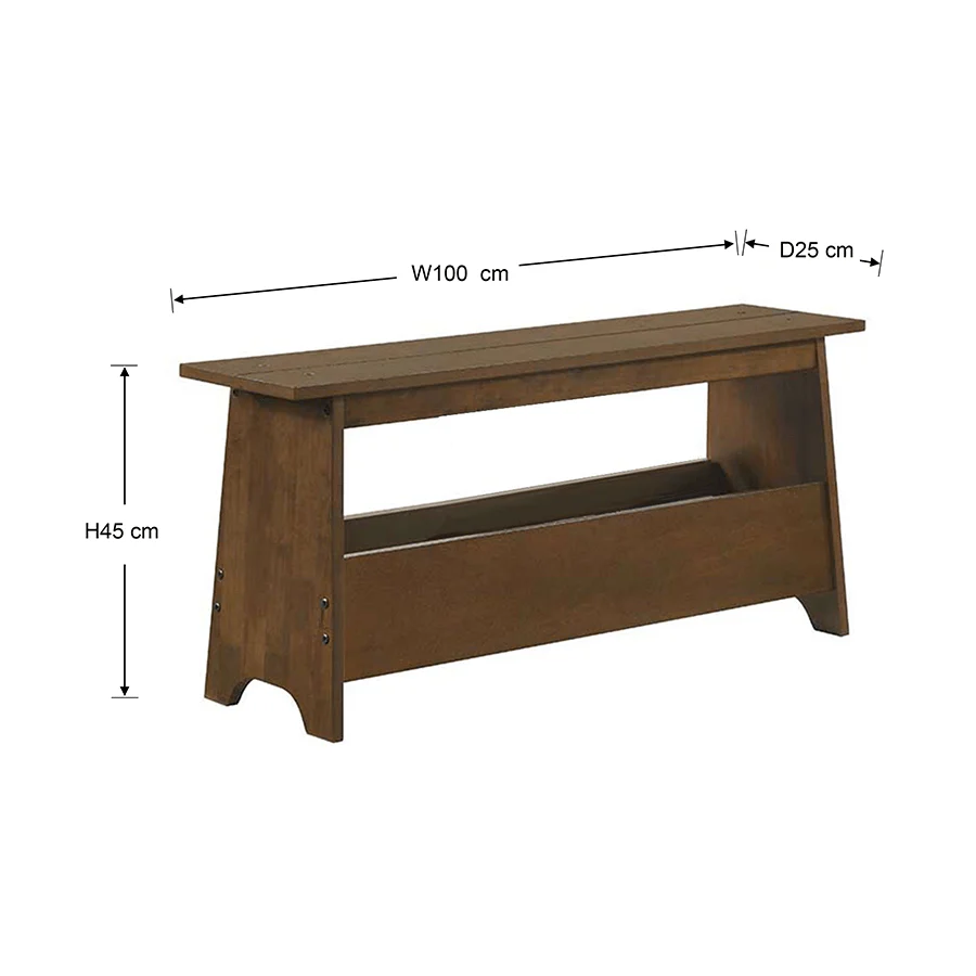 Pasha Wooden Bench with Storage - Image 6