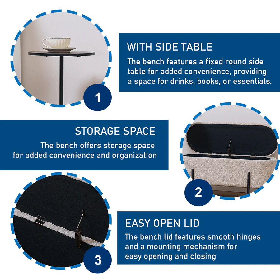 Pria Bench with Table & Storage - Image 11