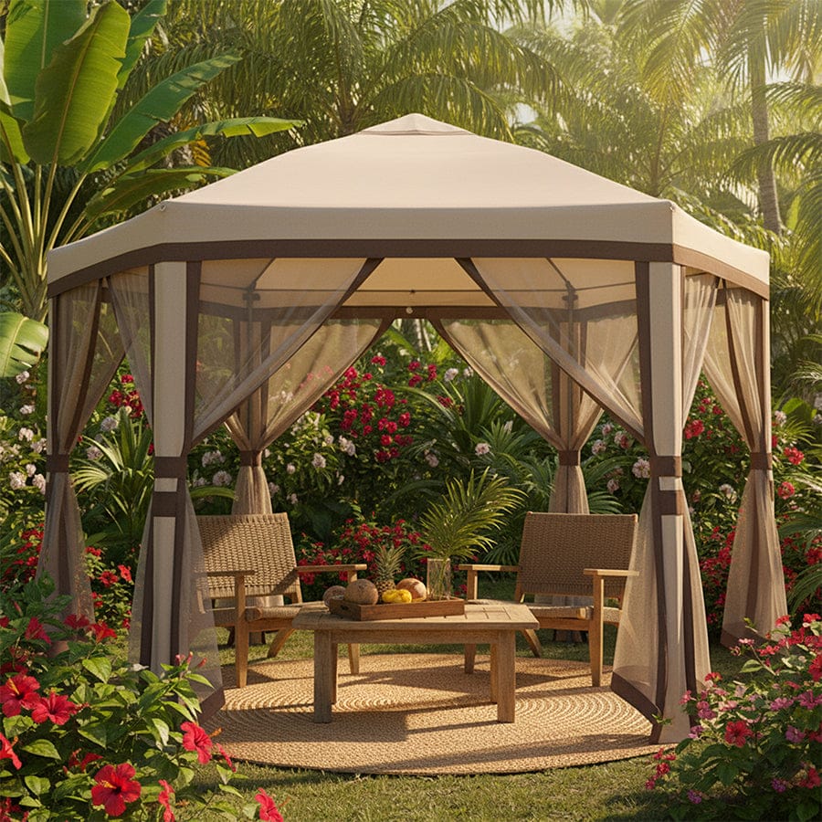 Reva Hexagon Folding Gazebo - Image 3