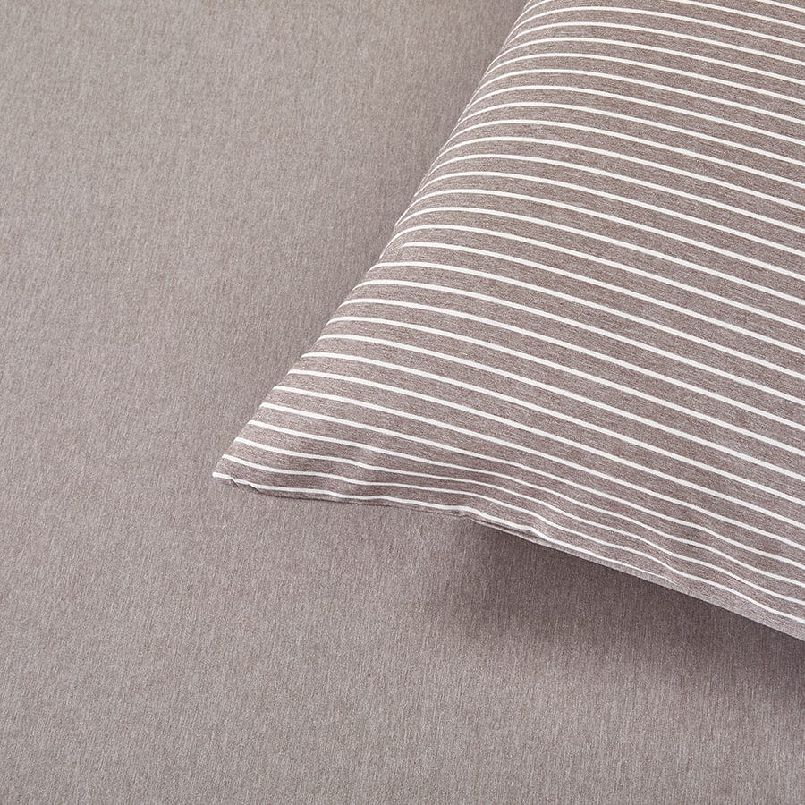 Reversible Stripe Khaki Pillowcases - Image 2