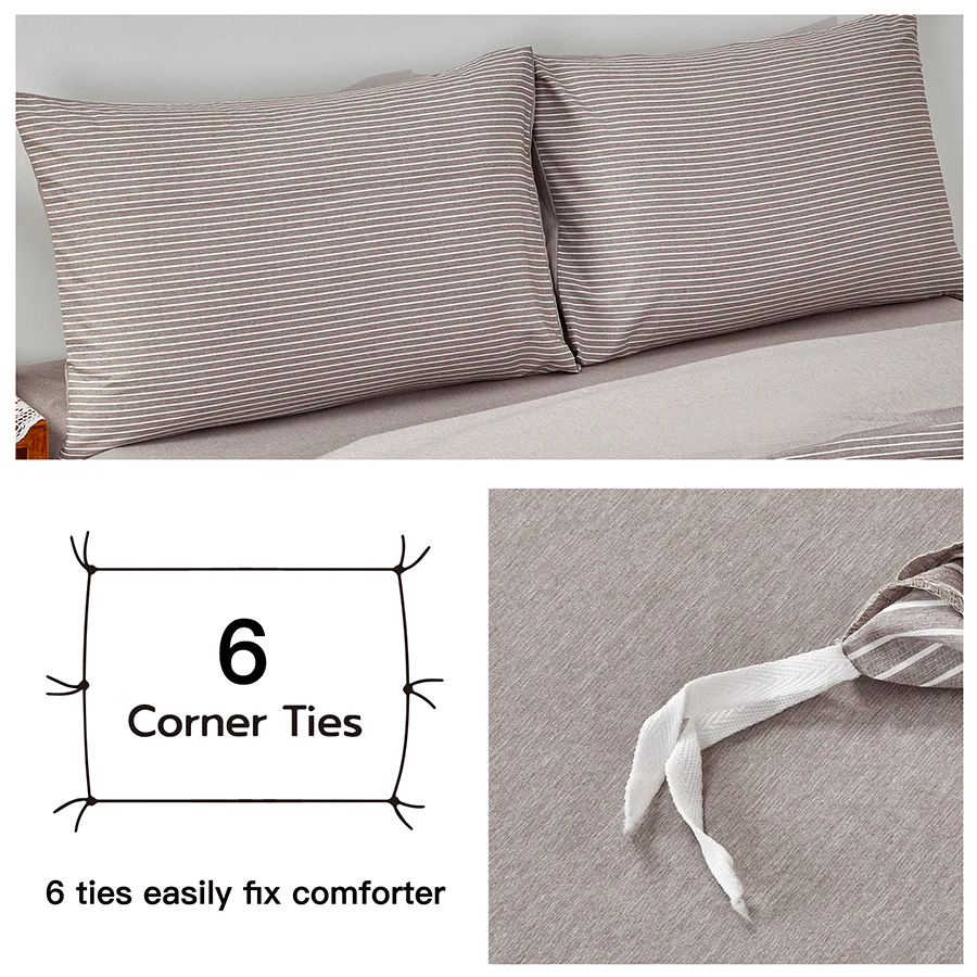 Reversible Stripe Khaki 4pc Sheet Set - Image 11