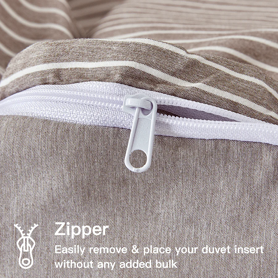 Reversible Stripe Khaki 4pc Sheet Set - Image 12