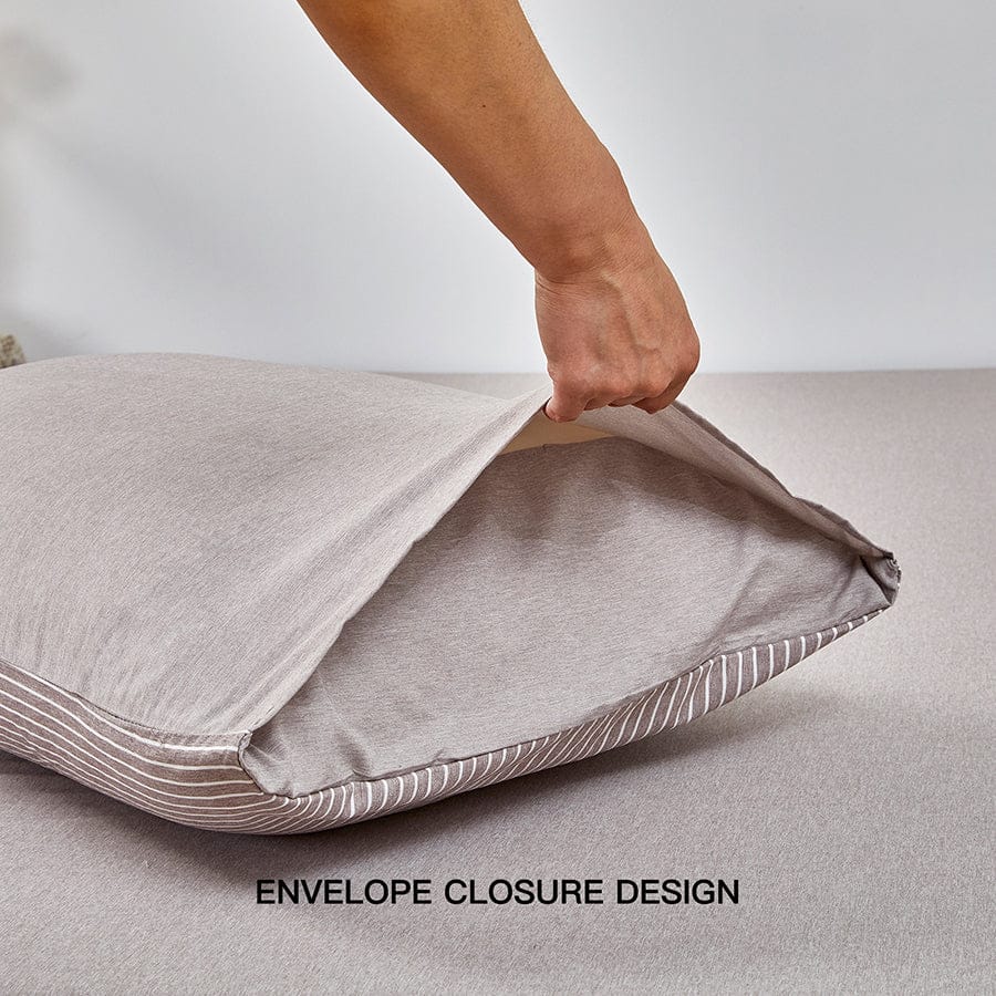 Reversible Stripe Khaki 4pc Flat Sheet Set - Image 15