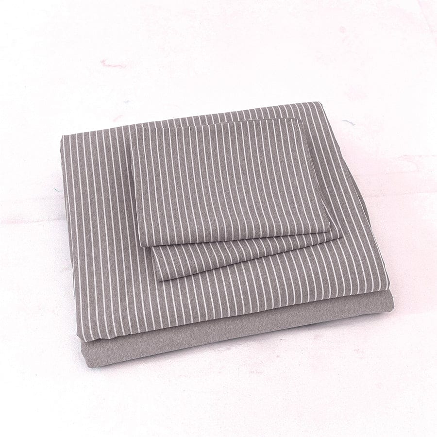 Reversible Stripe Khaki 4pc Flat Sheet Set - Image 3