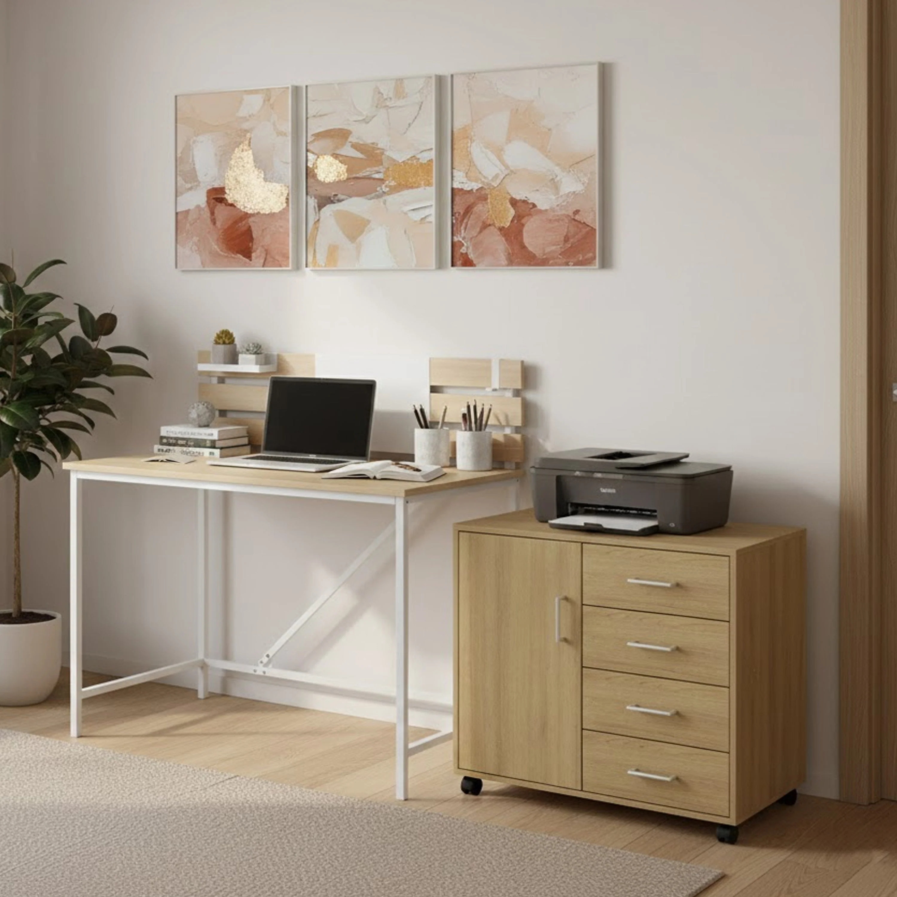 Rhys Low 4 Drawer with Door Pedestal - Image 17