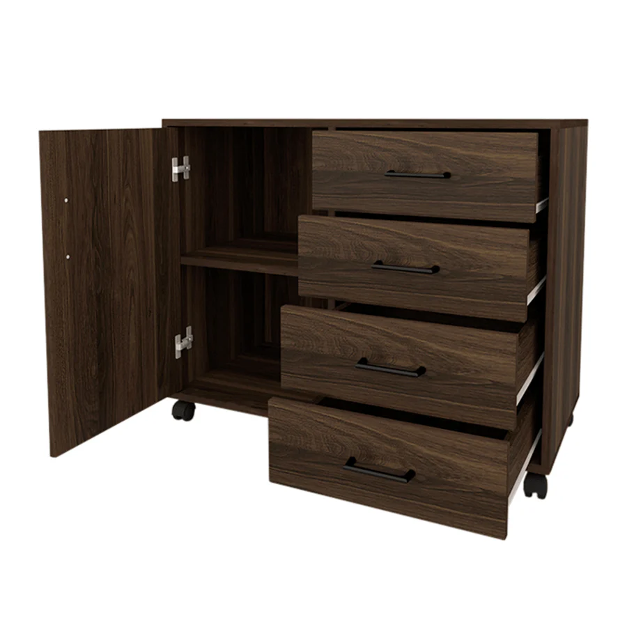 Rhys Low 4 Drawer with Door Pedestal - Image 7