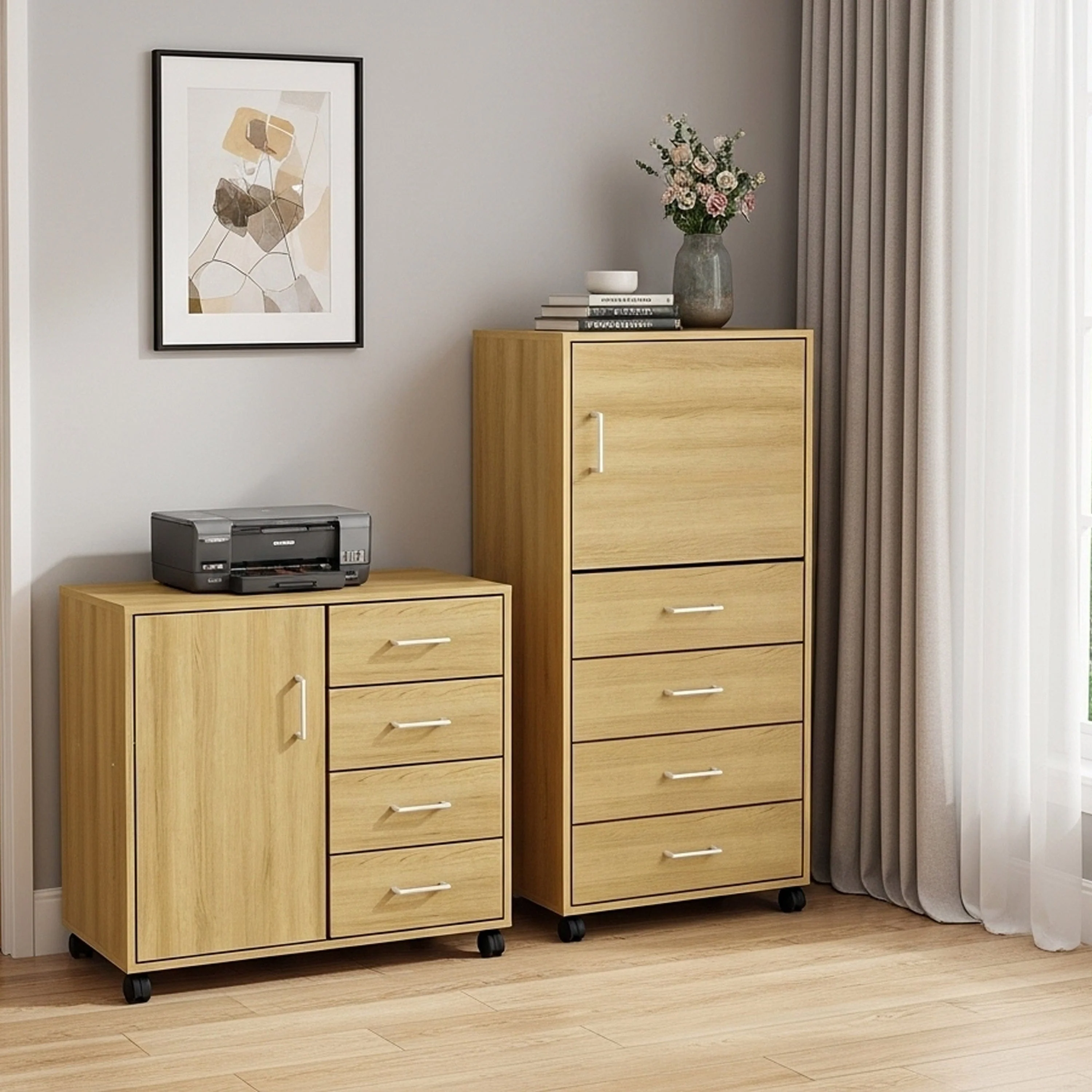 Rhys Low 4 Drawer with Door Pedestal - Image 18