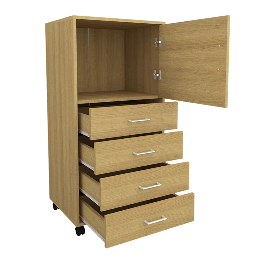 Rhys Tall 4 Drawer with Door Pedestal - Image 7