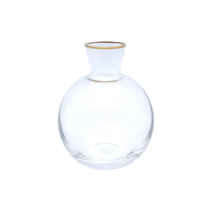 Marzia Glass Vase W/ Gold Rim - Image 4