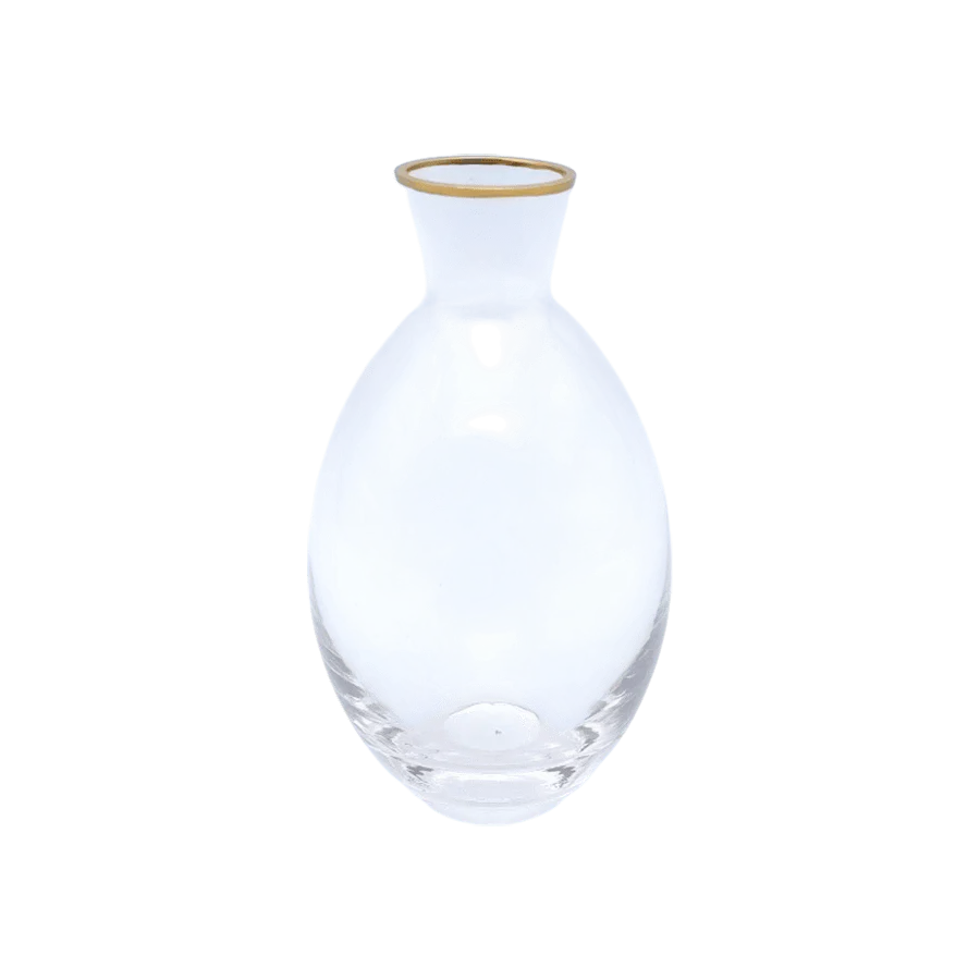 Marzia Glass Vase W/ Gold Rim - Image 7