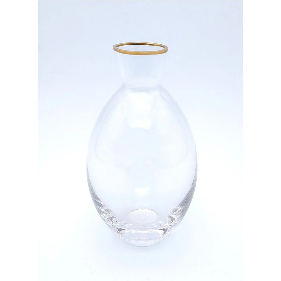 Marzia Glass Vase W/ Gold Rim - Image 9