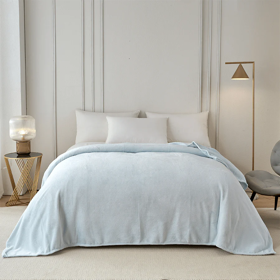 Rion Plain Bedspread - Light Blue - Image 3