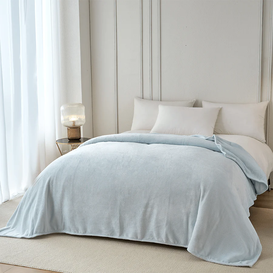 Rion Plain Bedspread - Light Blue - Image 4