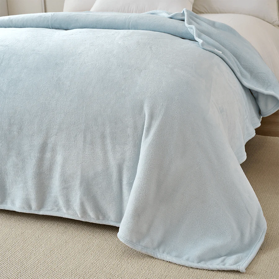 Rion Plain Bedspread - Light Blue - Image 5