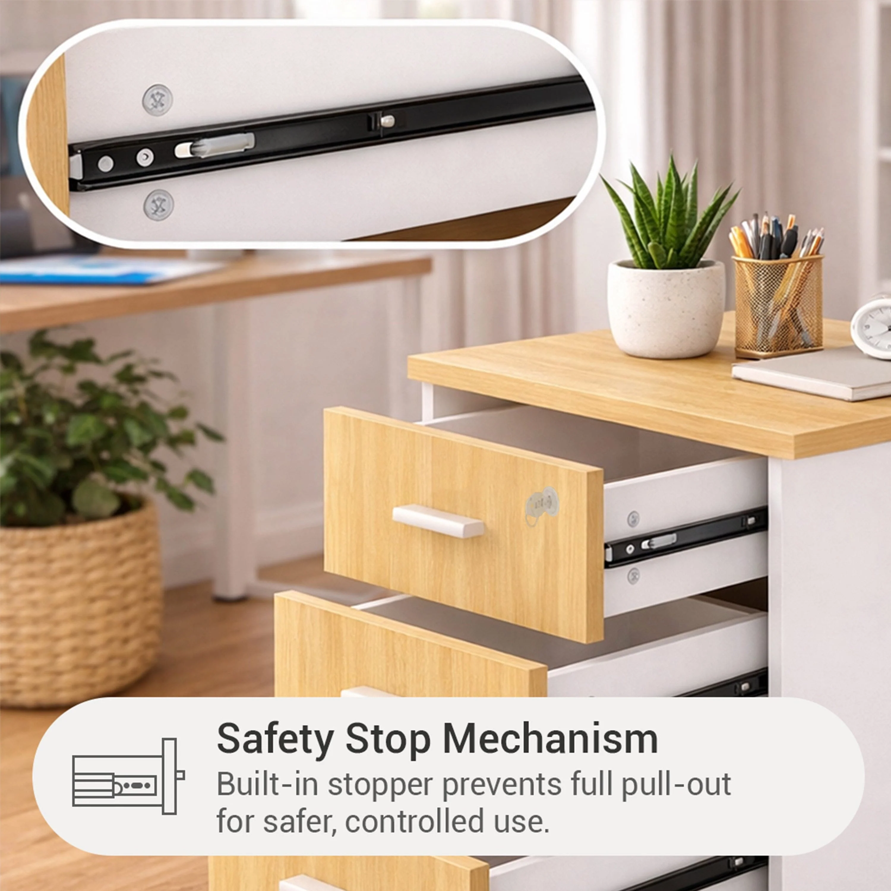 Rollins 3 Drawer Mobile Pedestal - Image 5