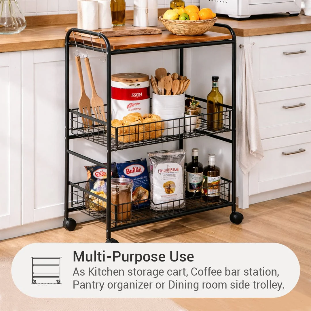 Ryden Wide Kitchen Trolley - Image 3