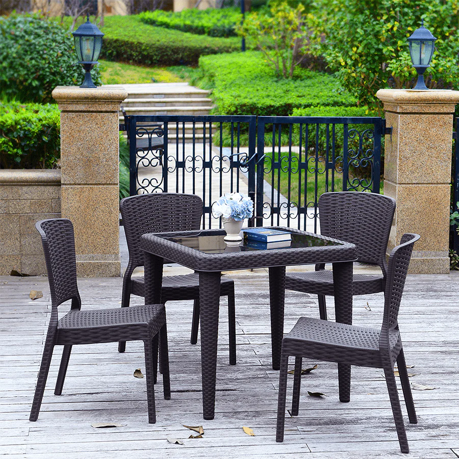 Santi 4 Seater Plastic Outdoor Dining - Image 2